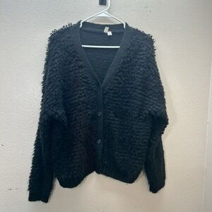 Moth Anthropologie Womens Cardigan Sherpa Sweater Button Up  Sz S Chunky Cozy